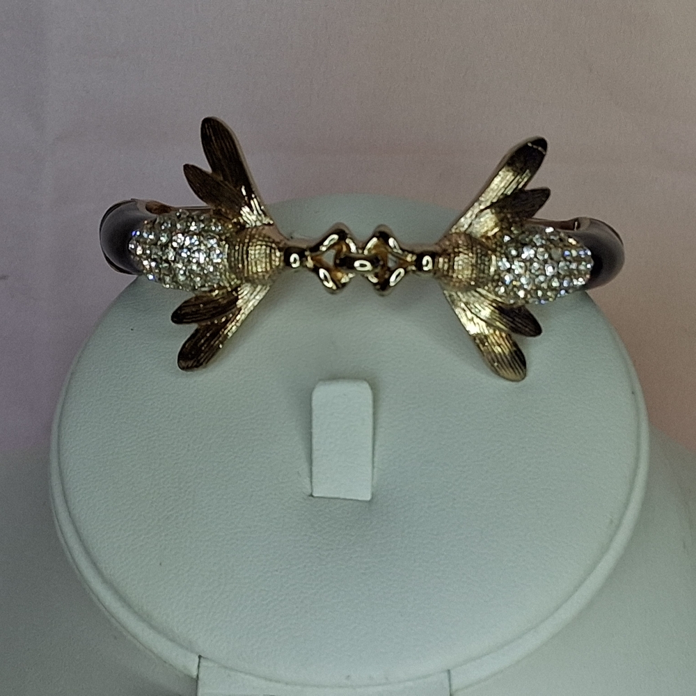 Gold and Crystal Insect Cuff Bracelet